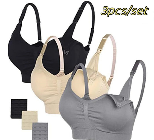3pcs/Set High Quality Maternity Nursing Bras Cotton Breastfeeding
